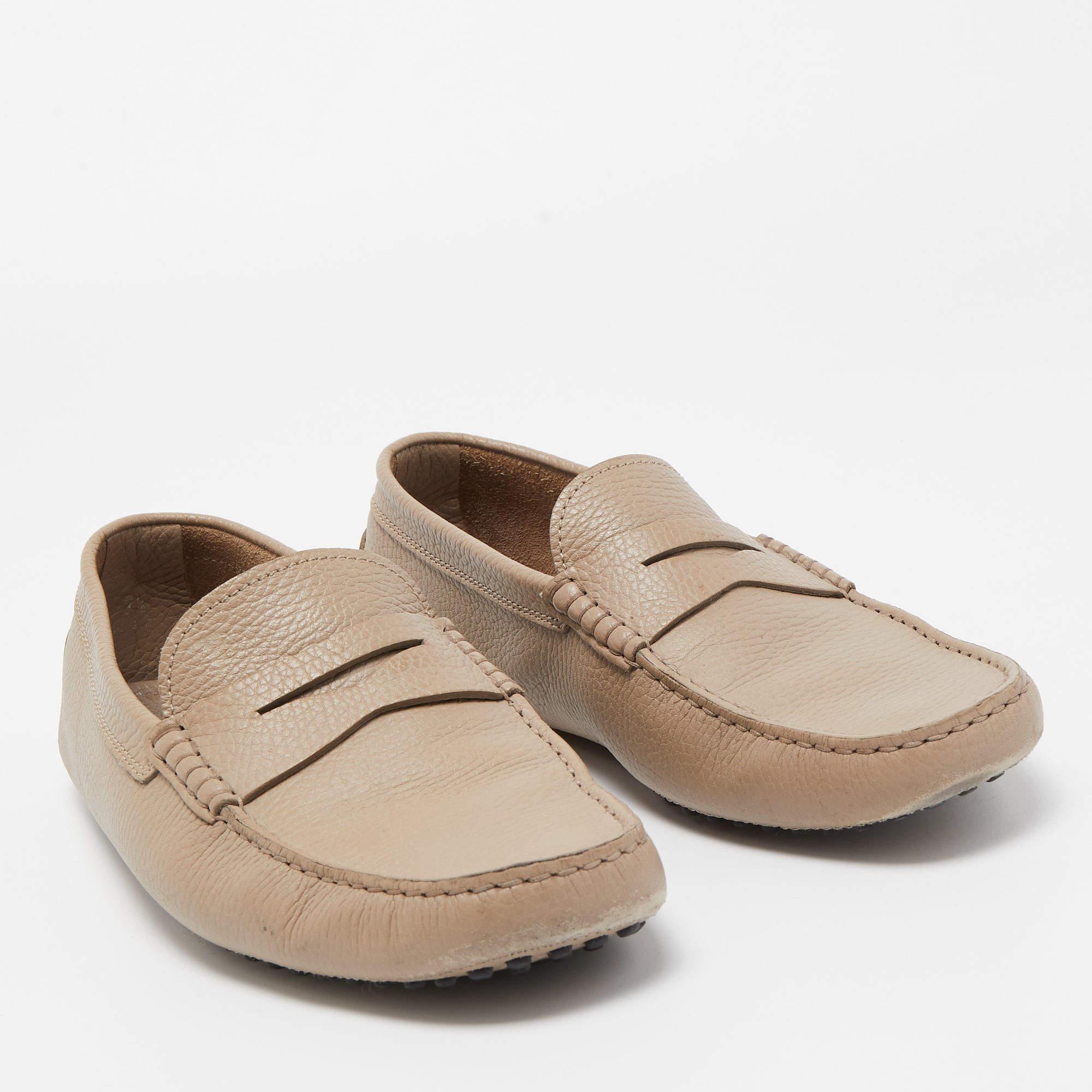 Men's Tod's Beige Leather Penny Loafers Size 41.5