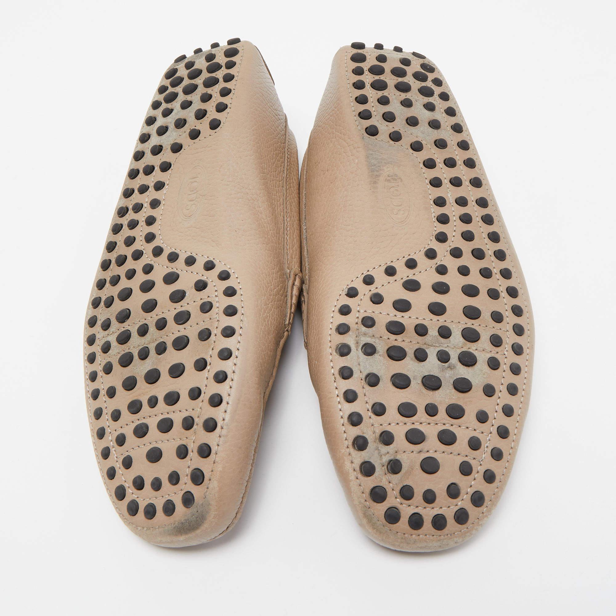 Tod's Beige Leather Penny Loafers Size 41.5 2