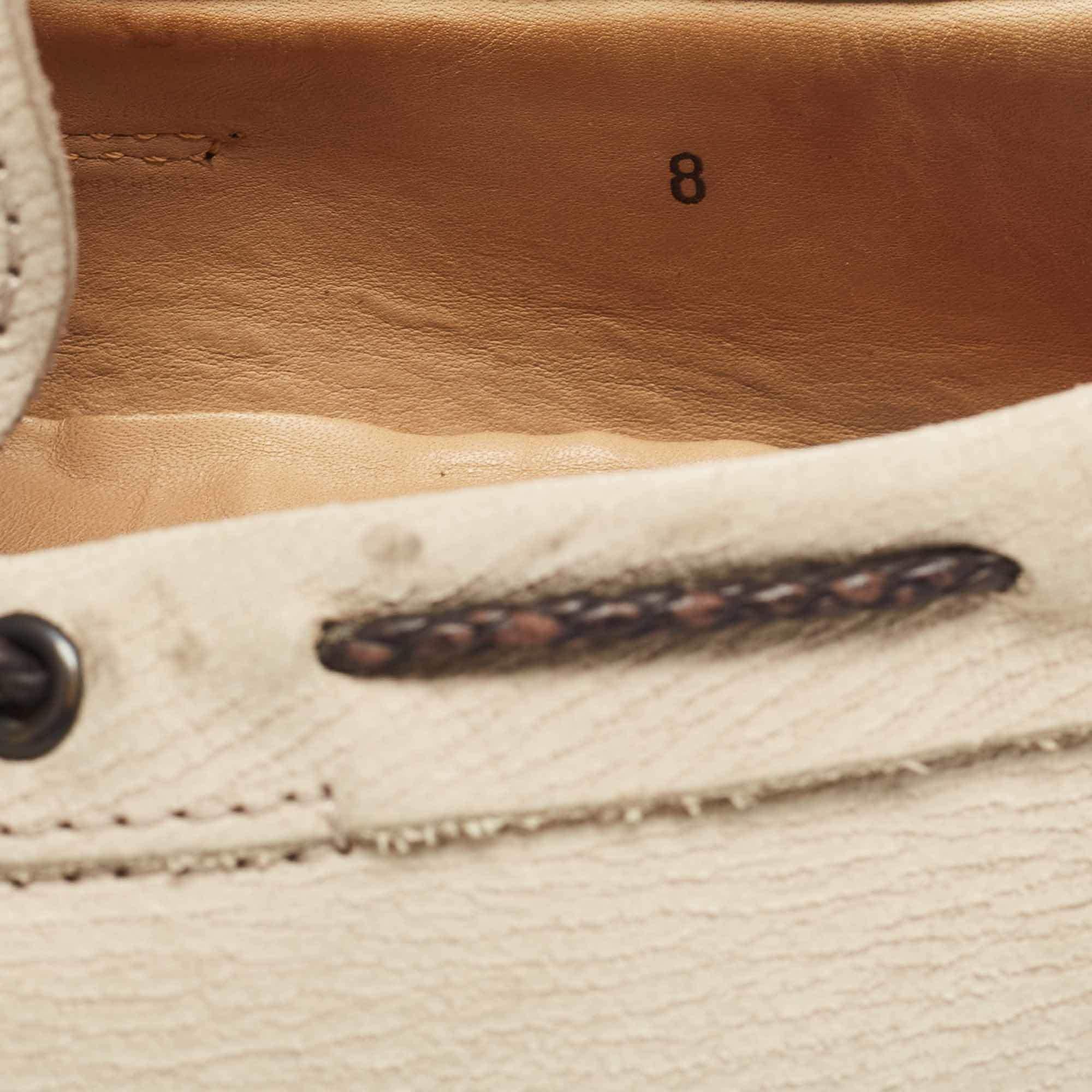 Tod's Beige Nubuck Leather Gommino Loafers Size 42 For Sale 4