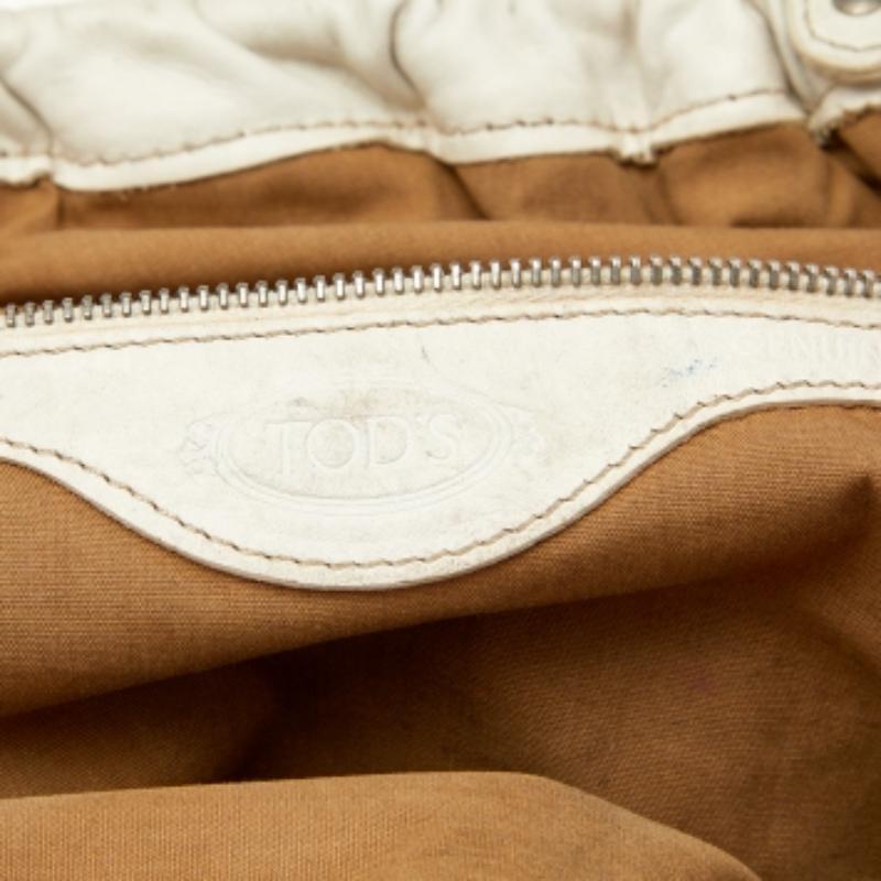 Donna Tod's Beige/ Off White, borsa in tela e pelle