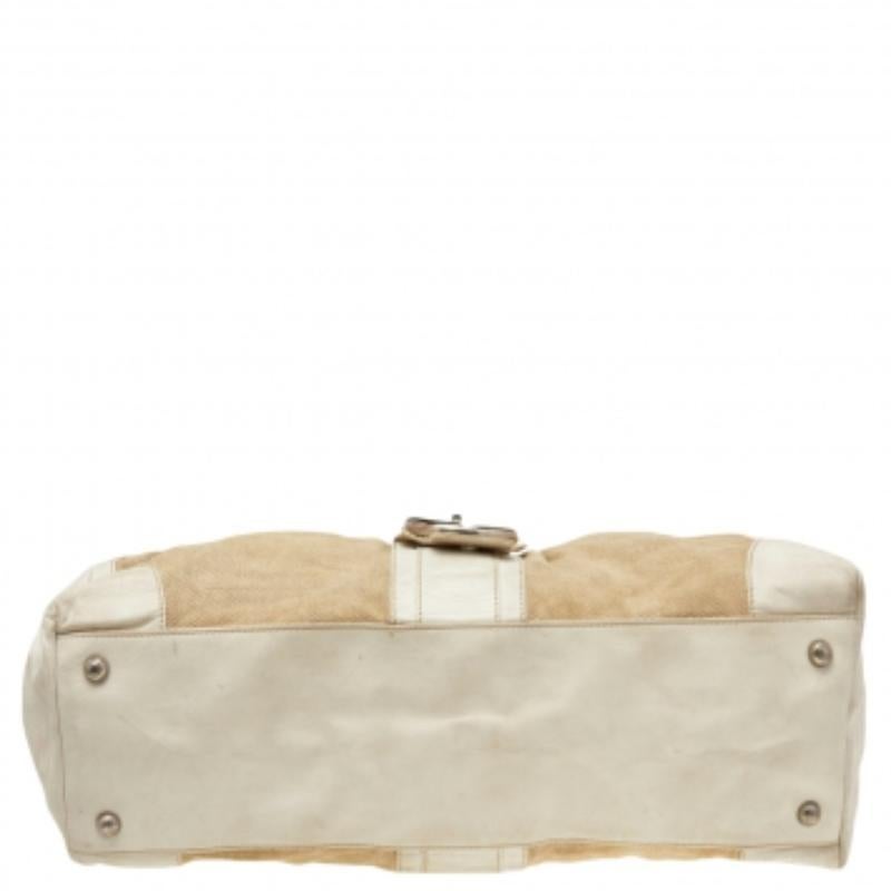 Tod's Beige/ Off White, borsa in tela e pelle 2