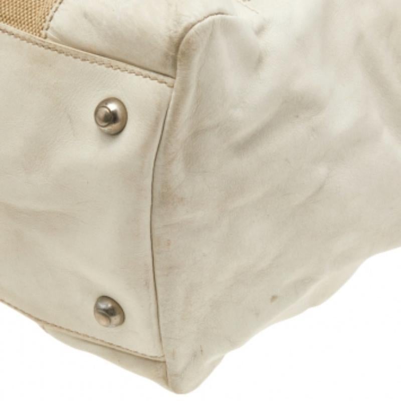 Tod's Beige/ Off White, borsa in tela e pelle 3
