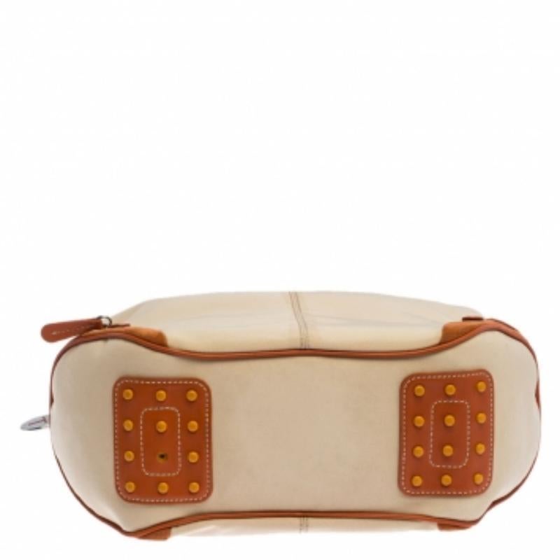 Tod's Hobo Charlotte Beige/Naranja de nailon y piel en venta 1
