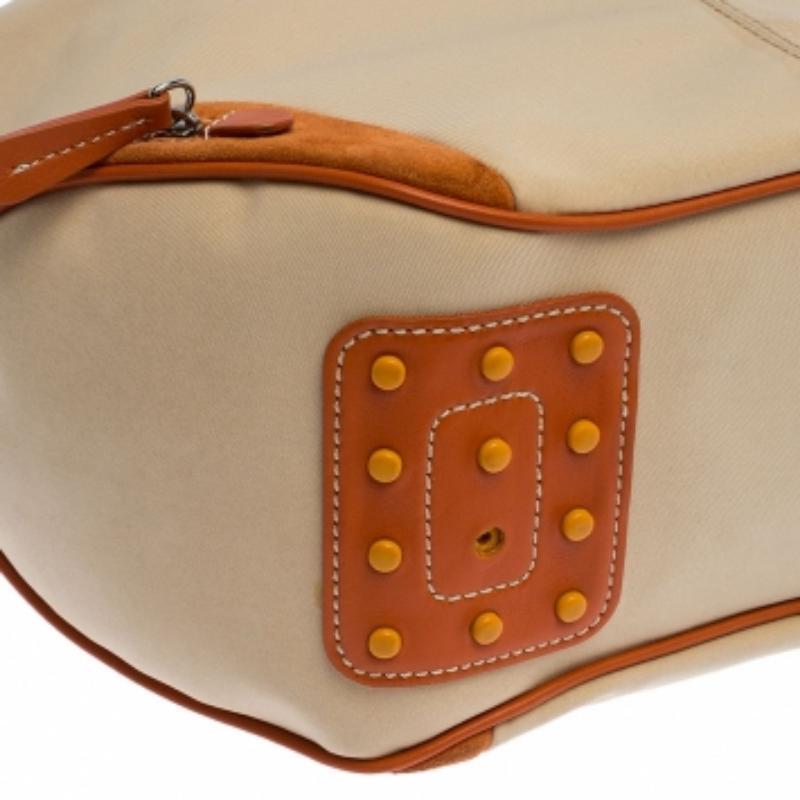 Tod's Hobo Charlotte Beige/Naranja de nailon y piel en venta 2