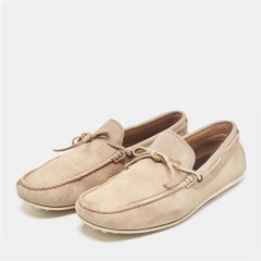 Tod's Beige Suede Bow Loafers Size 42