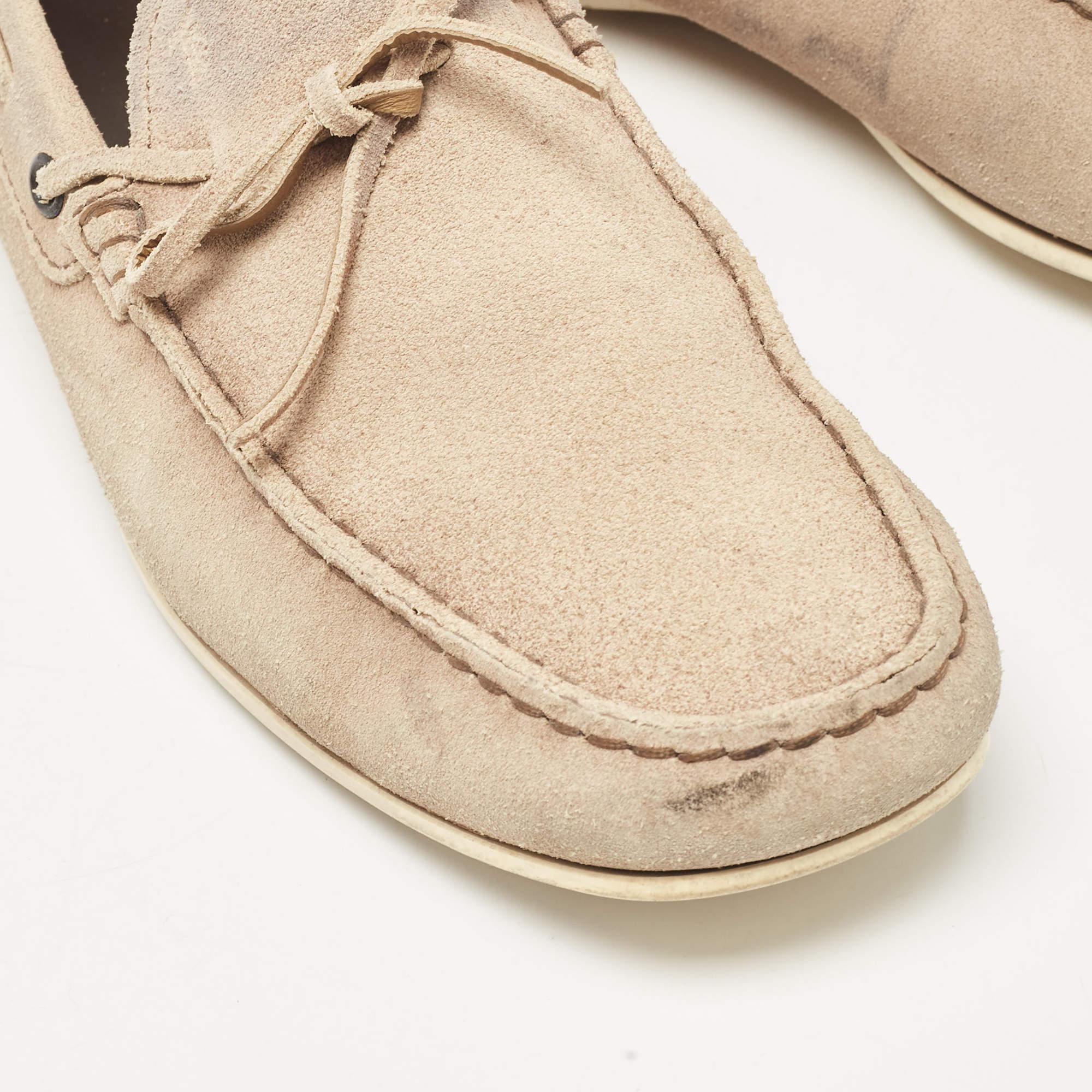 Tod's Beige Suede Bow Loafers Size 42 For Sale 3