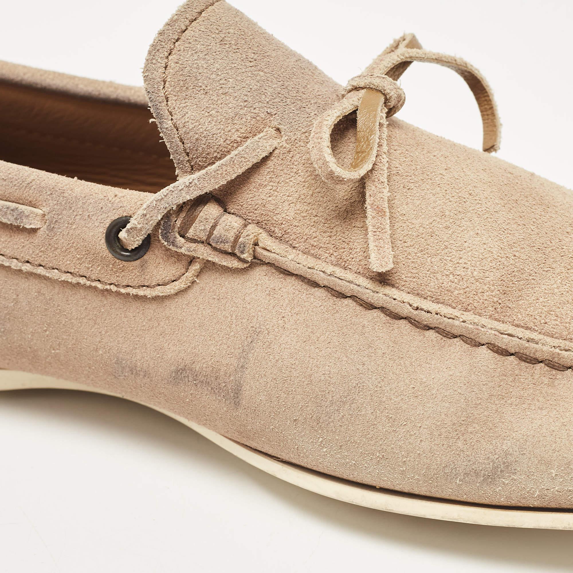 Tod's Beige Suede Bow Loafers Size 42 For Sale 4