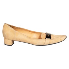Tod's Beige Suede Low Heel Loafers Size IT 38.5