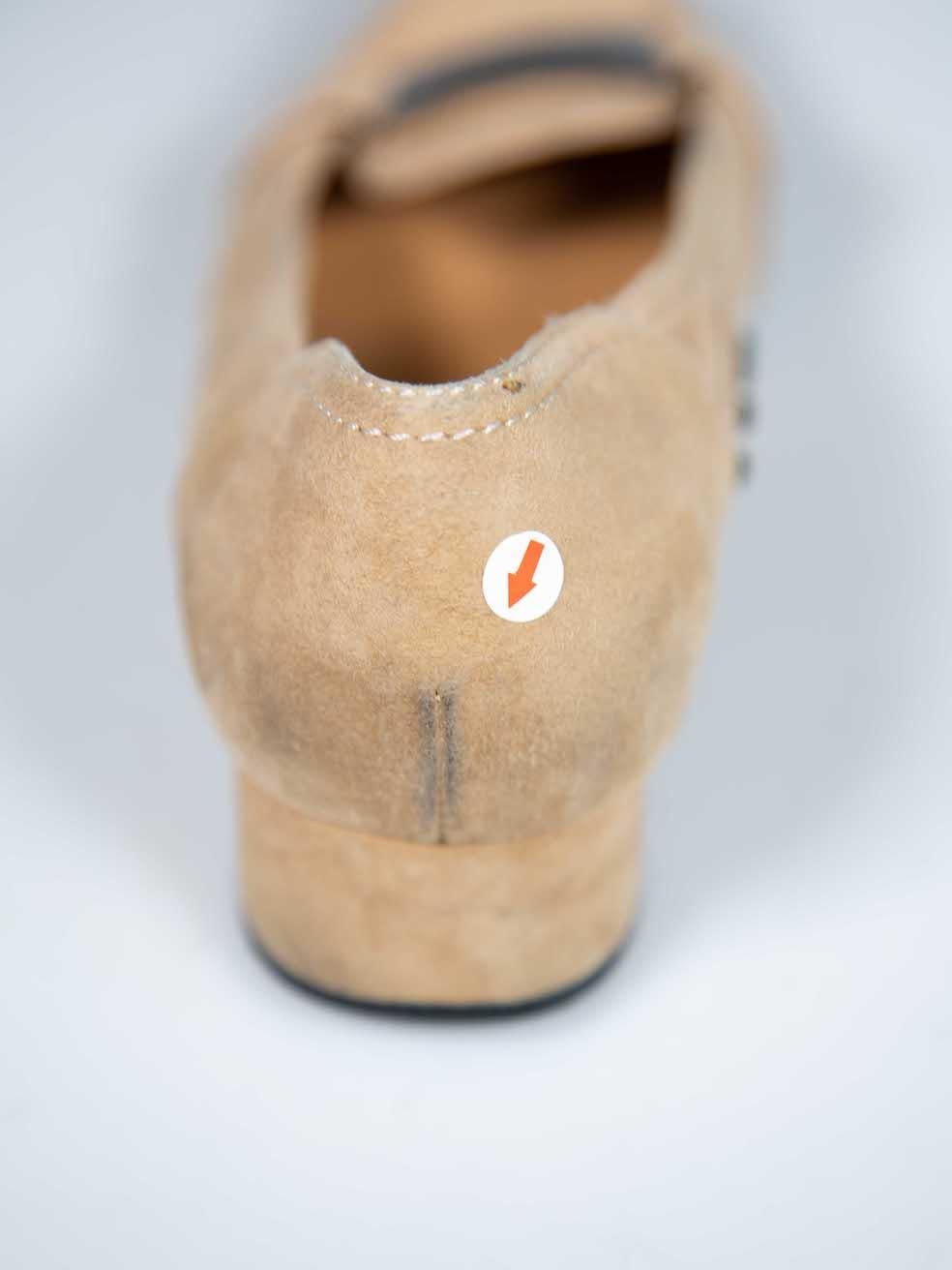 Tod's Beige Suede Low Loafer Pumps Size IT 38.5 For Sale 2