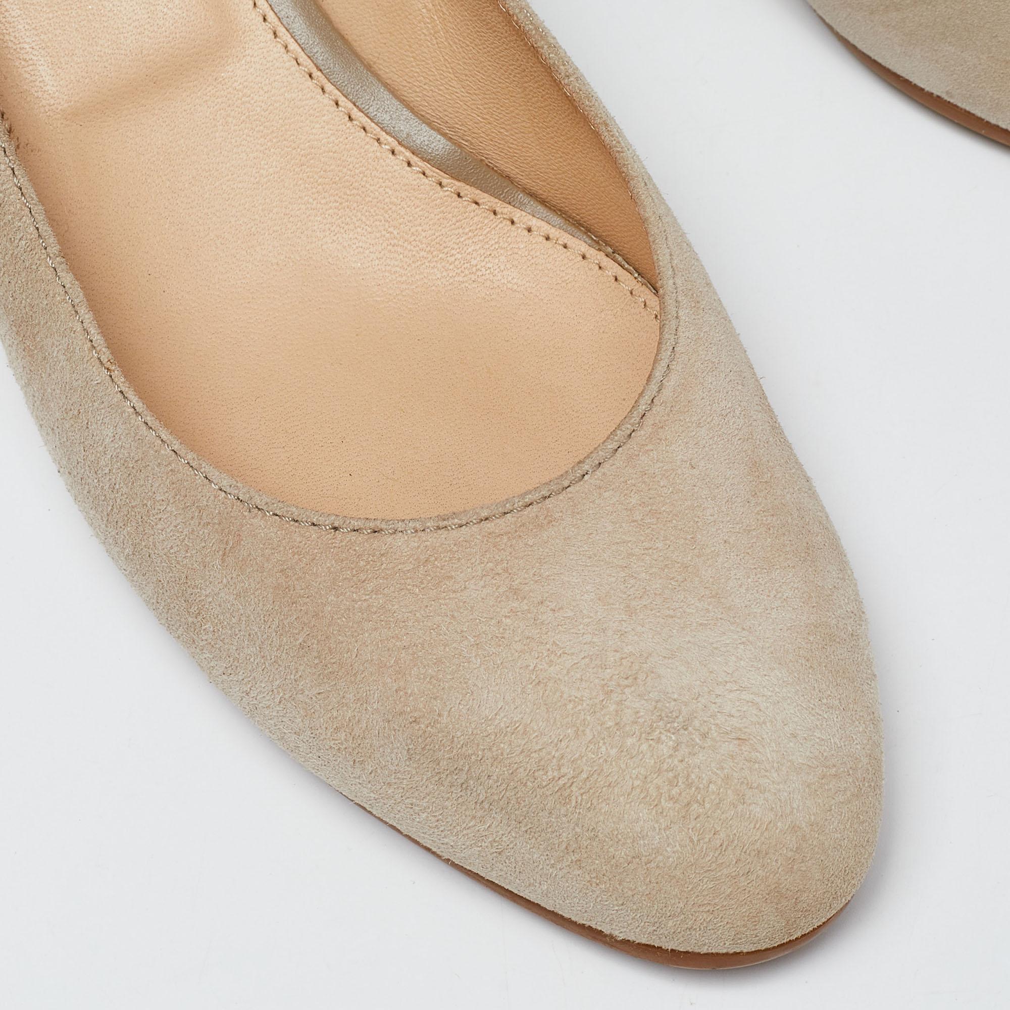 Tod's Beige Suede Wedge Pumps Size 36.5 For Sale 3