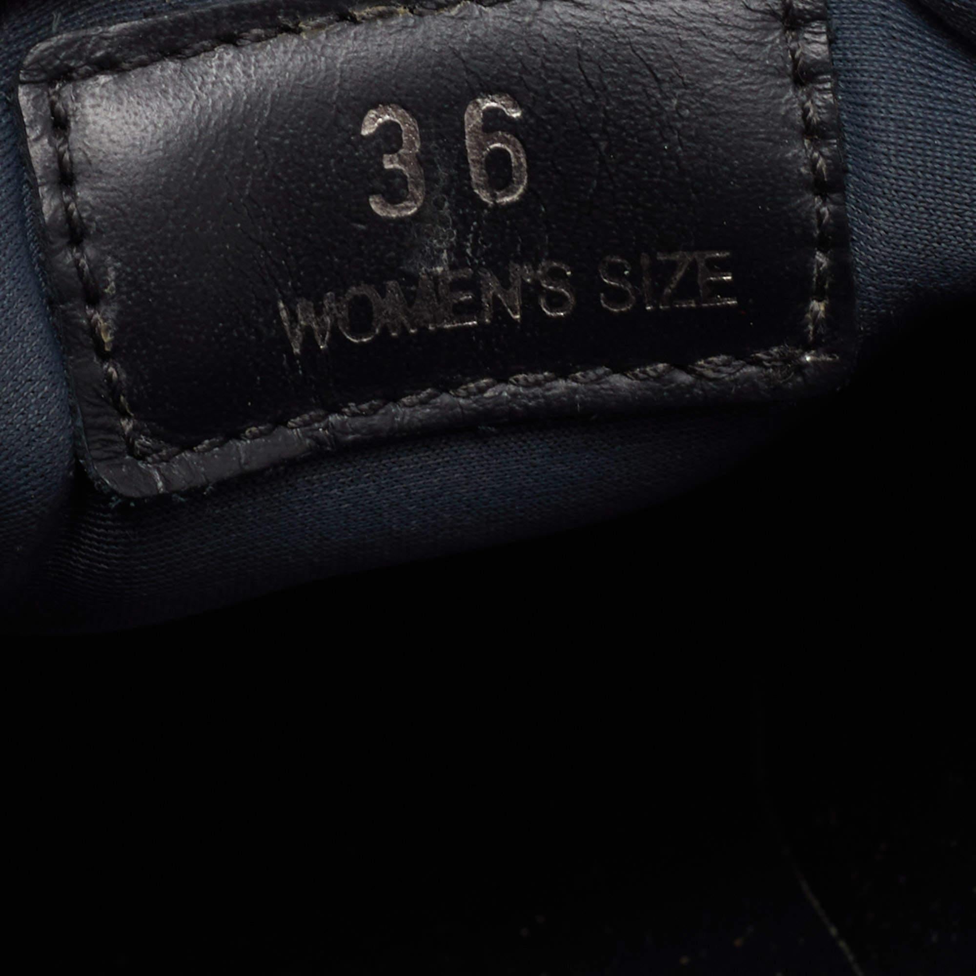 Tod's Black/Blue Leather and Nylon Low Top Sneakers Size 36 For Sale 4