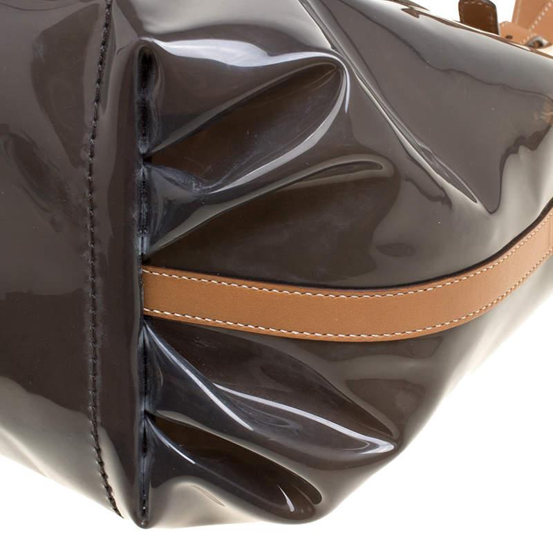Tod's Black/Brown PVC and Leather Tote For Sale 5