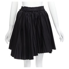 TOD'S falda acampanada plisada asimétrica de algodón negro IT38 XS