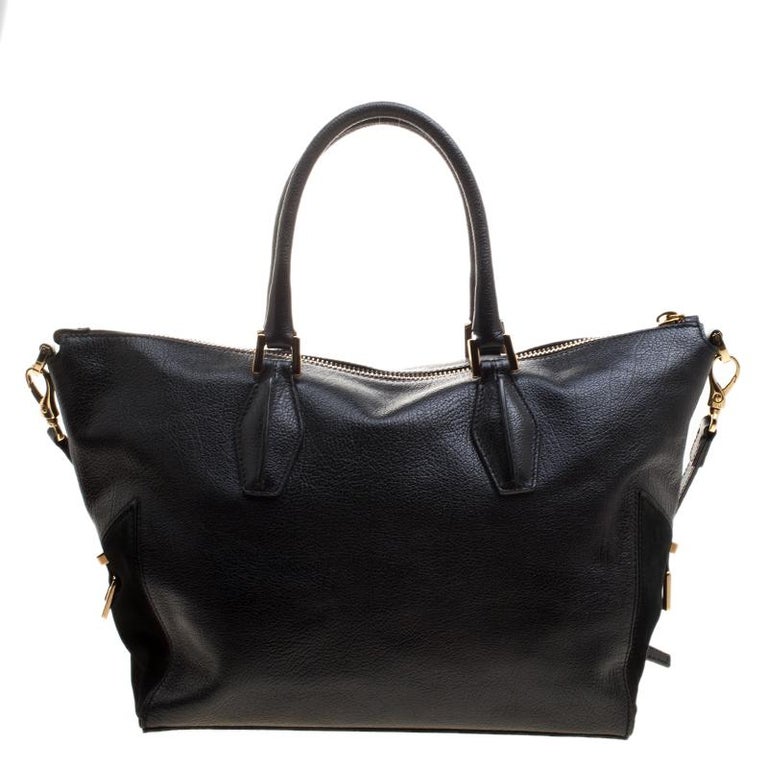 Tod's Black Leather ALR Tracolla Piccola Shopper Tote at 1stDibs