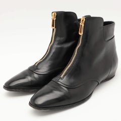Tod's Black Leather Ankle Boots Size 37