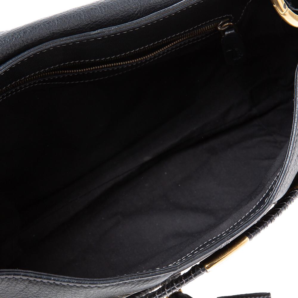 Women's Tod's Black Leather Boomerang East West Shoulder Bag