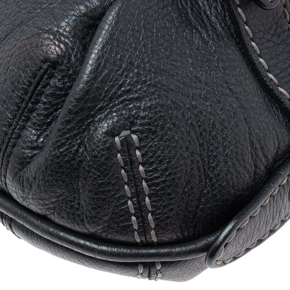 Tod's Black Leather Boomerang East West Shoulder Bag 1