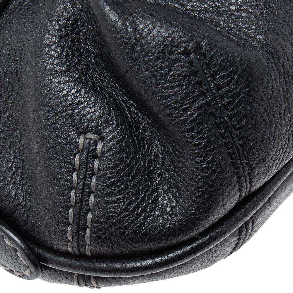Tod's Black Leather Boomerang East West Shoulder Bag 2