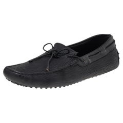 Mocasines Tod's Slip on de cuero negro con lazo talla 44.5