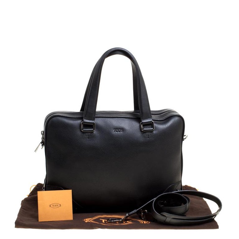 Tod&#39;s Black Leather Briefcase For Sale at 1stdibs