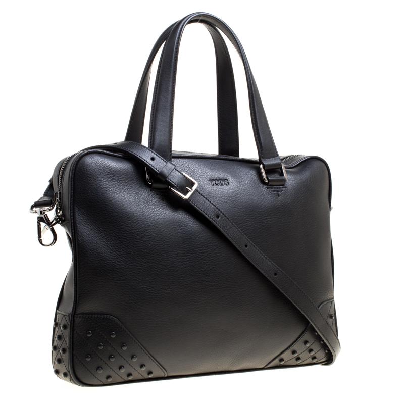 Tod's Black Leather Briefcase 5