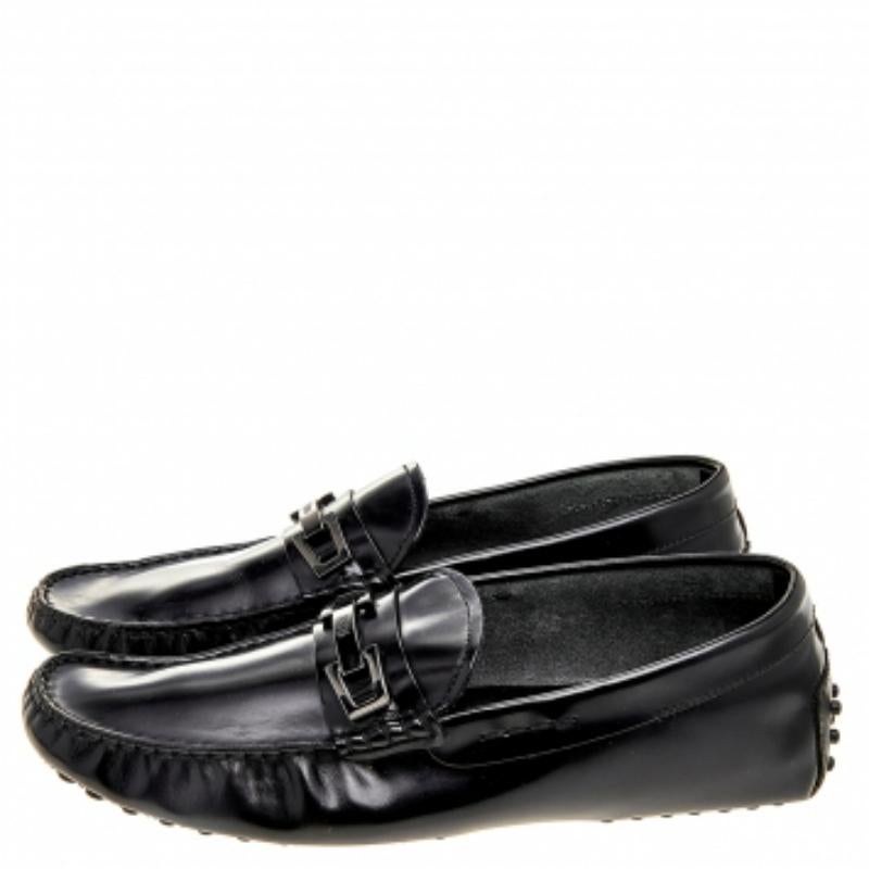 Tod's cuir noir  Boucle  Mocassins taille 41,5 en vente 1