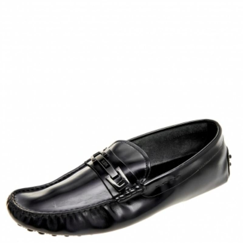 Tod's cuir noir  Boucle  Mocassins taille 41,5 en vente 2