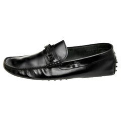 Used Tod's Black Leather Buckle Loafers Size 44.5