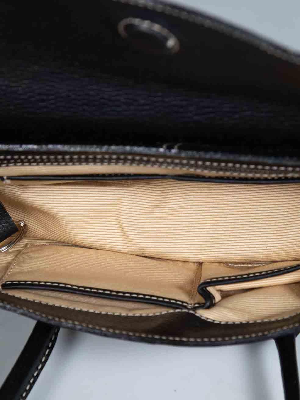 Tod's Black Leather Contrast Stitch Shoulder Bag 1