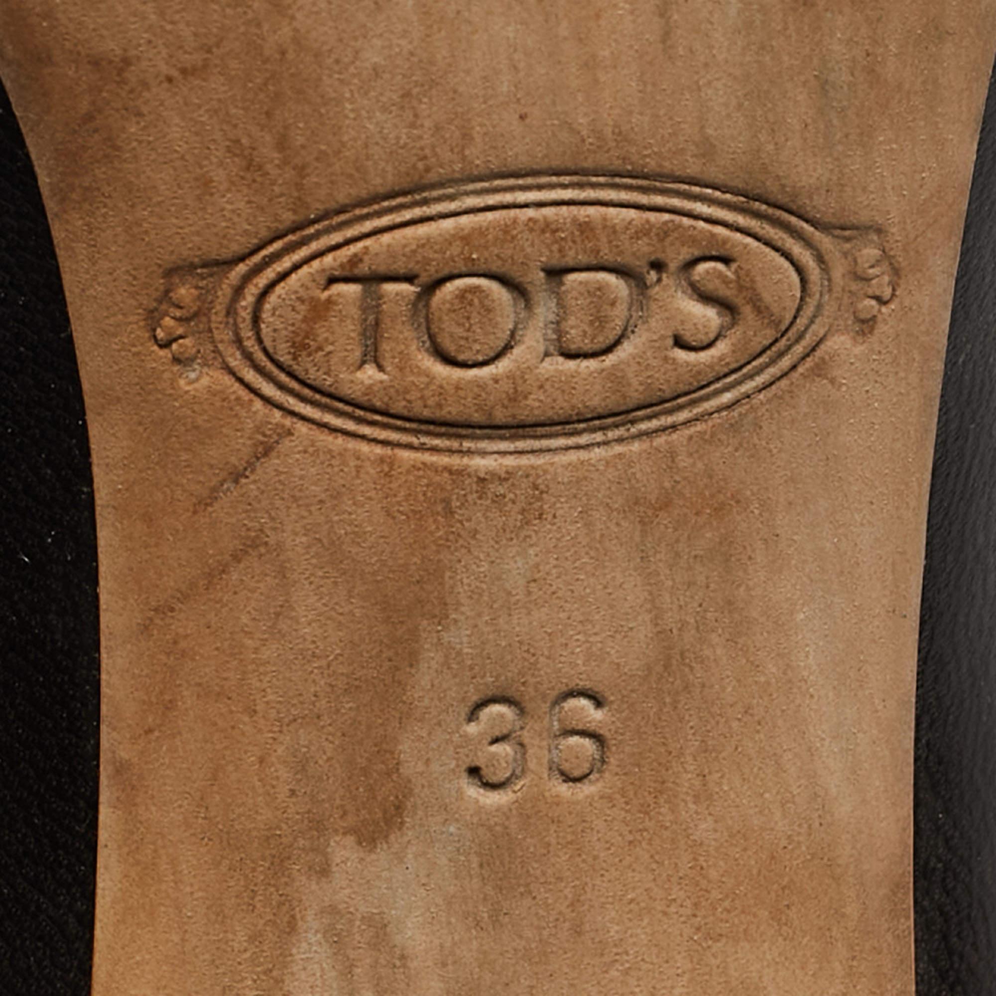 Tod's Black Leather Cut Out Pointed Toe Pumps Size 36 For Sale 3