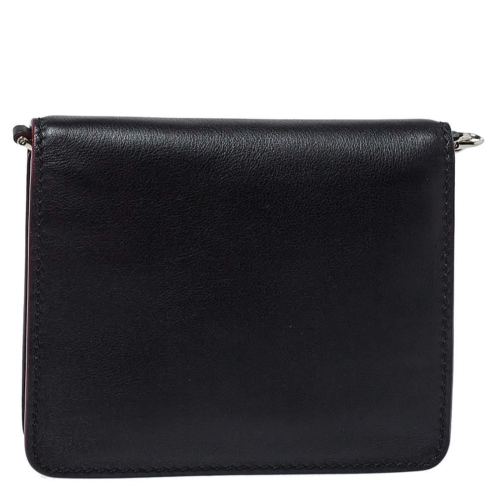 Women's Tod's Black Leather Double T Chain Shoulder Bag