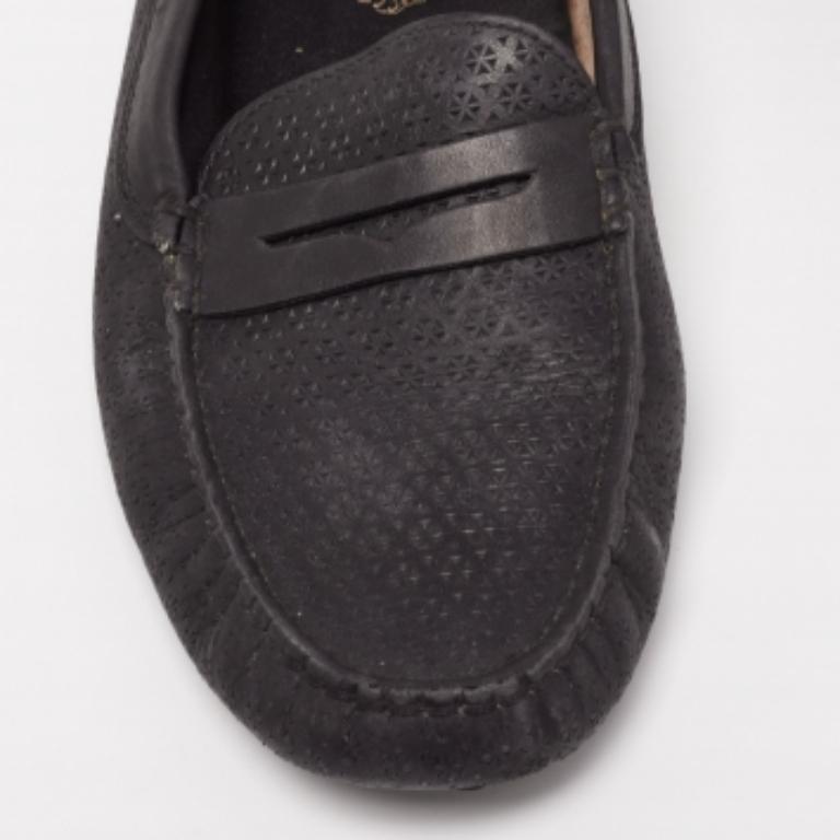 Tod's Black Leather Driving Loafers Size 38 1