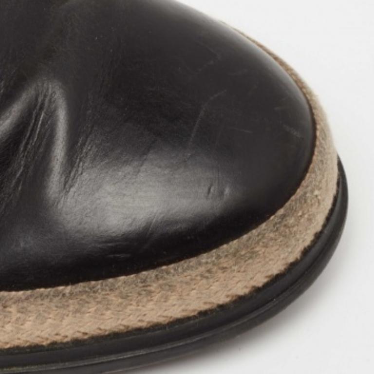 Tod's Espadrille Slip On Loafers aus schwarzem Leder, Größe 41,5 im Angebot 1