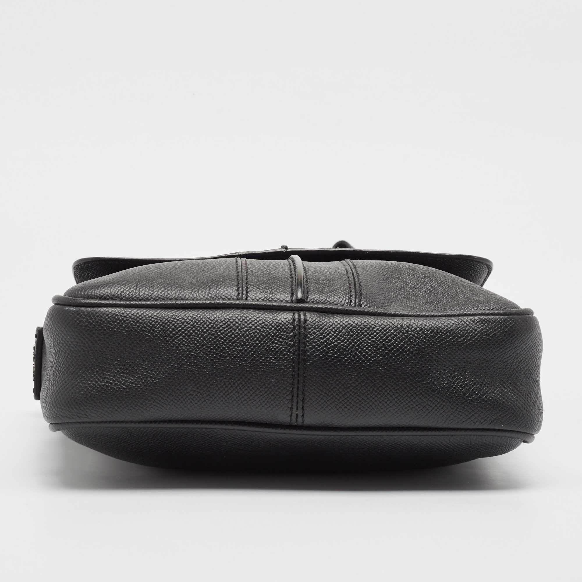 Tod's Bolso Mensajero con Solapa de Piel Negro en venta 4