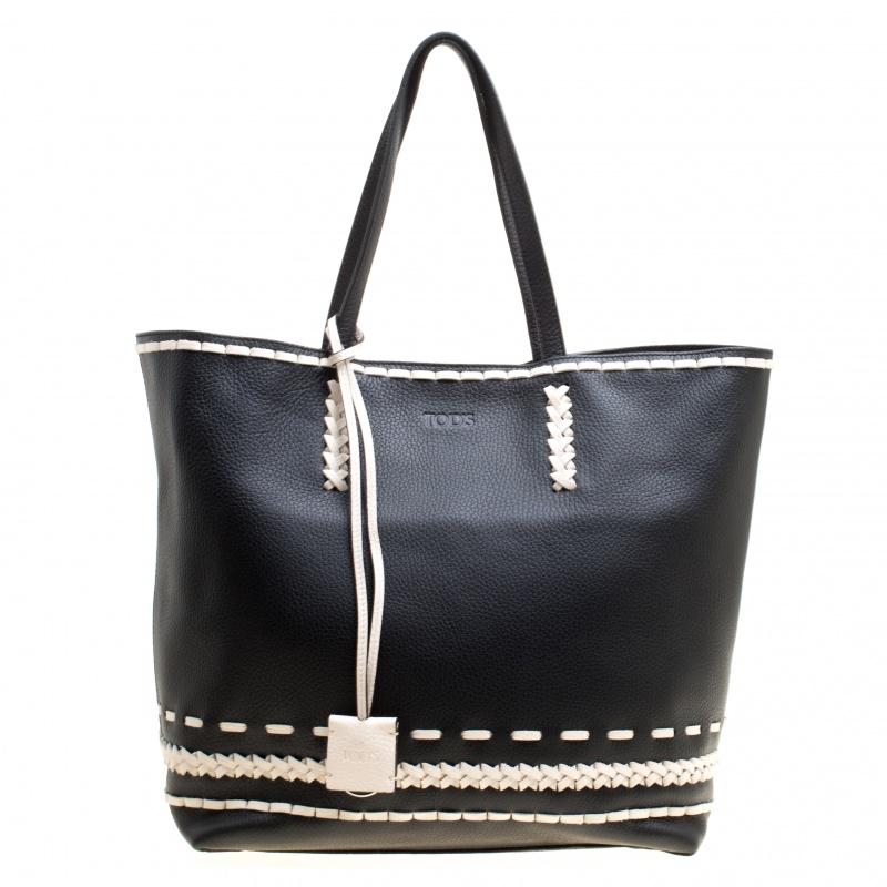 Tod's Black Leather Gipsy Shopper Tote