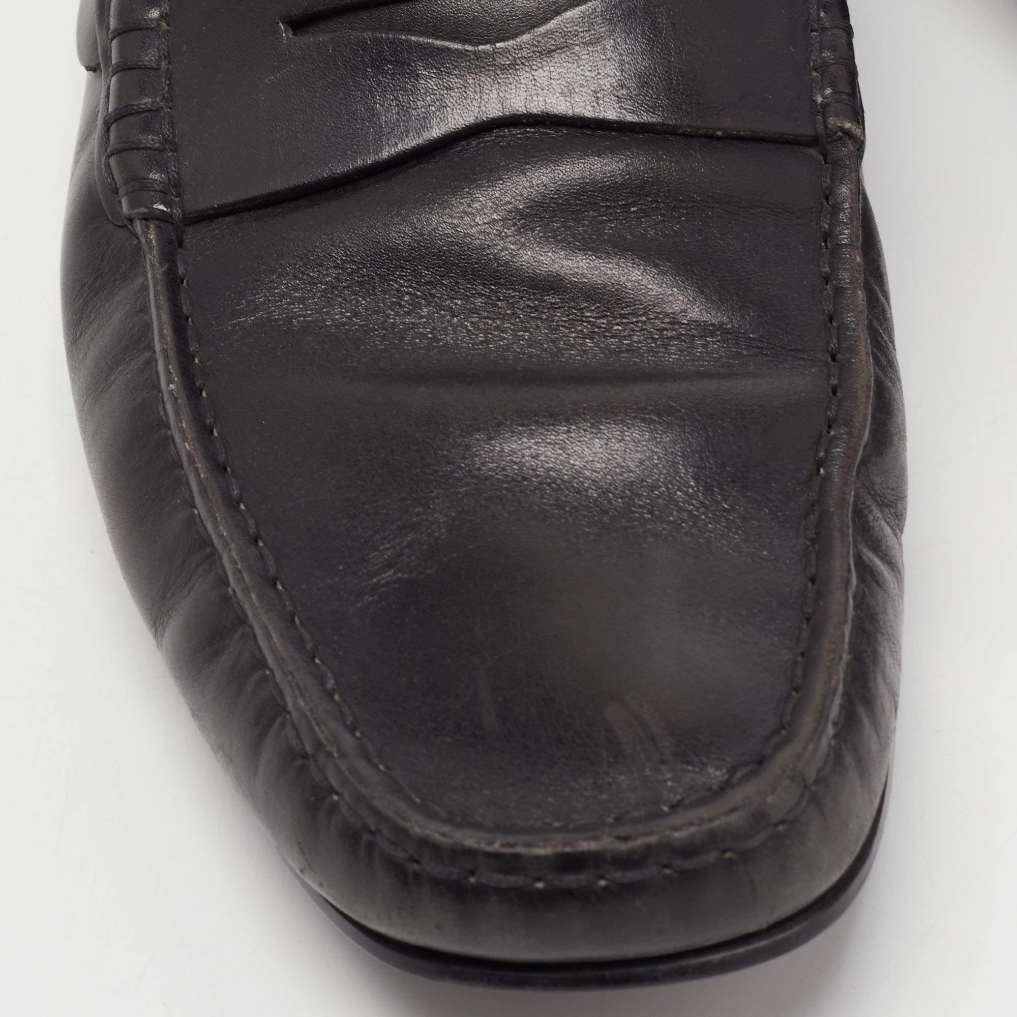 Tods Black Leather Gommino Driving Loafers Size 42 For Sale 3