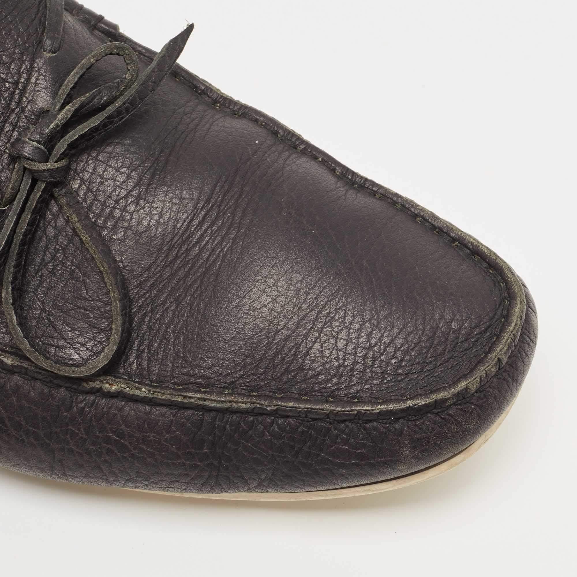 Tod's Black Leather Gommino Loafers Size 44.5 For Sale 3