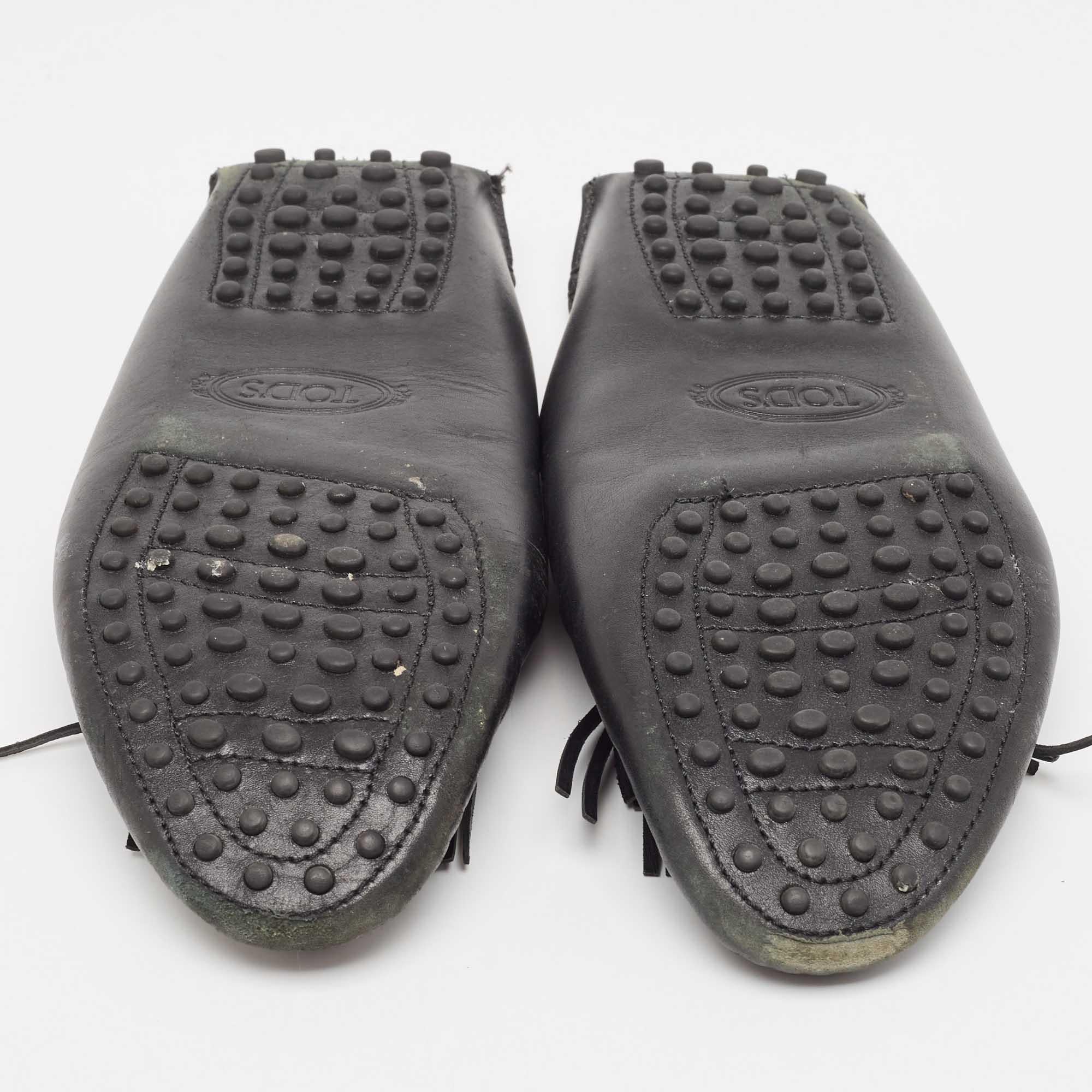 Tod's Black Leather GomminoTassel Trim Mules Size 40 For Sale 2