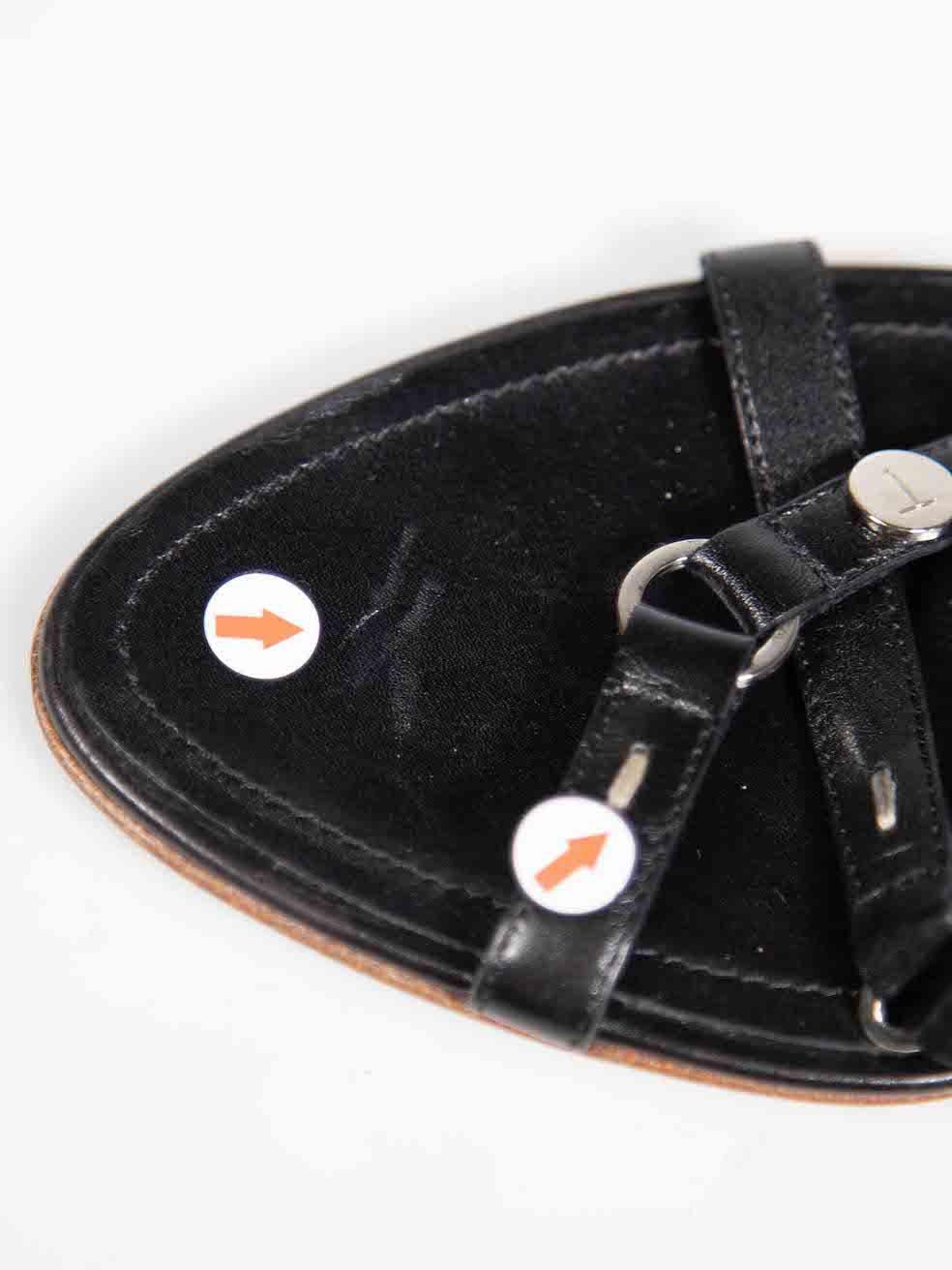 Tod's Black Leather Kitten Heeled Sandals Size IT 35 For Sale 1