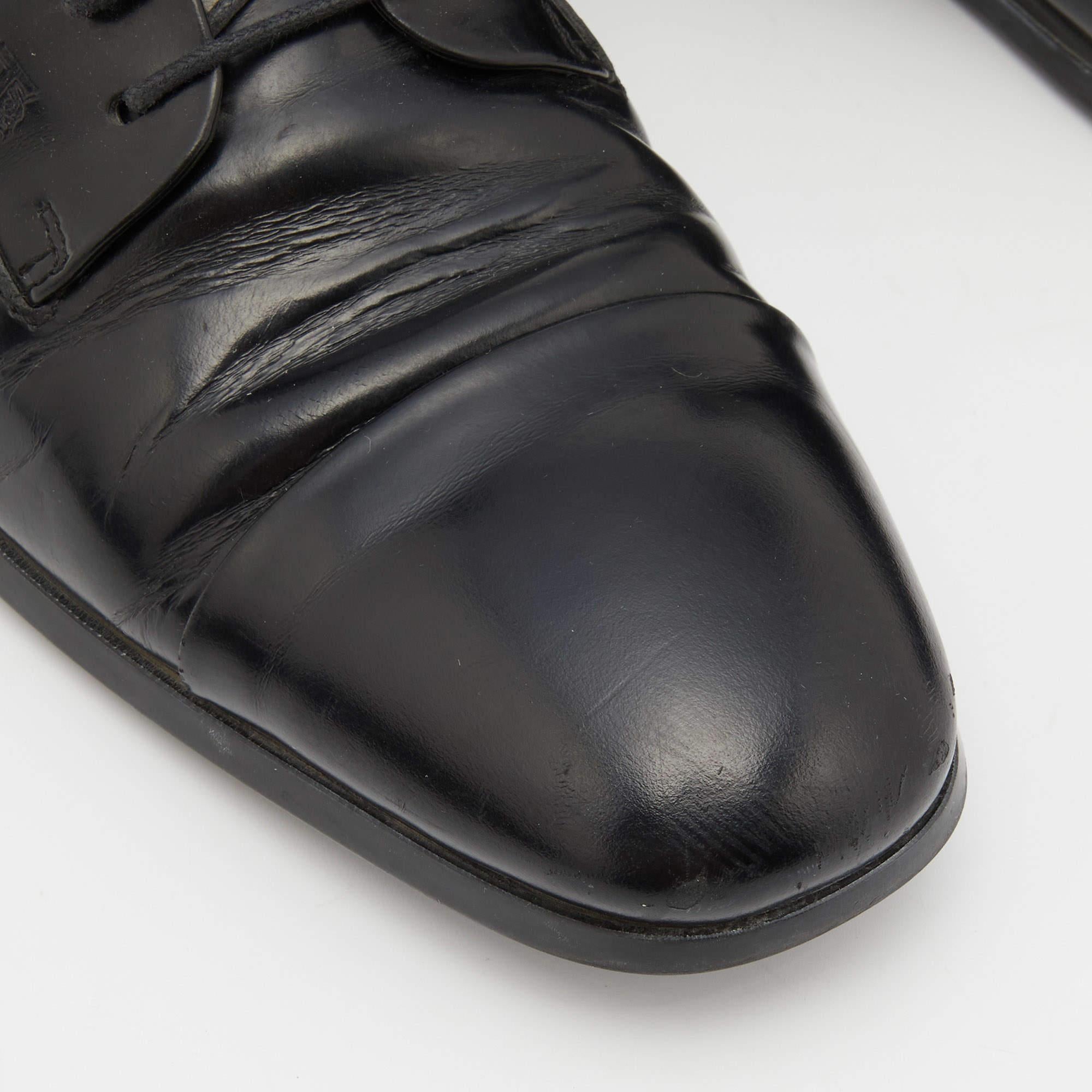 Tod's Black Leather Lace Up Derby Size 41.5 For Sale 3