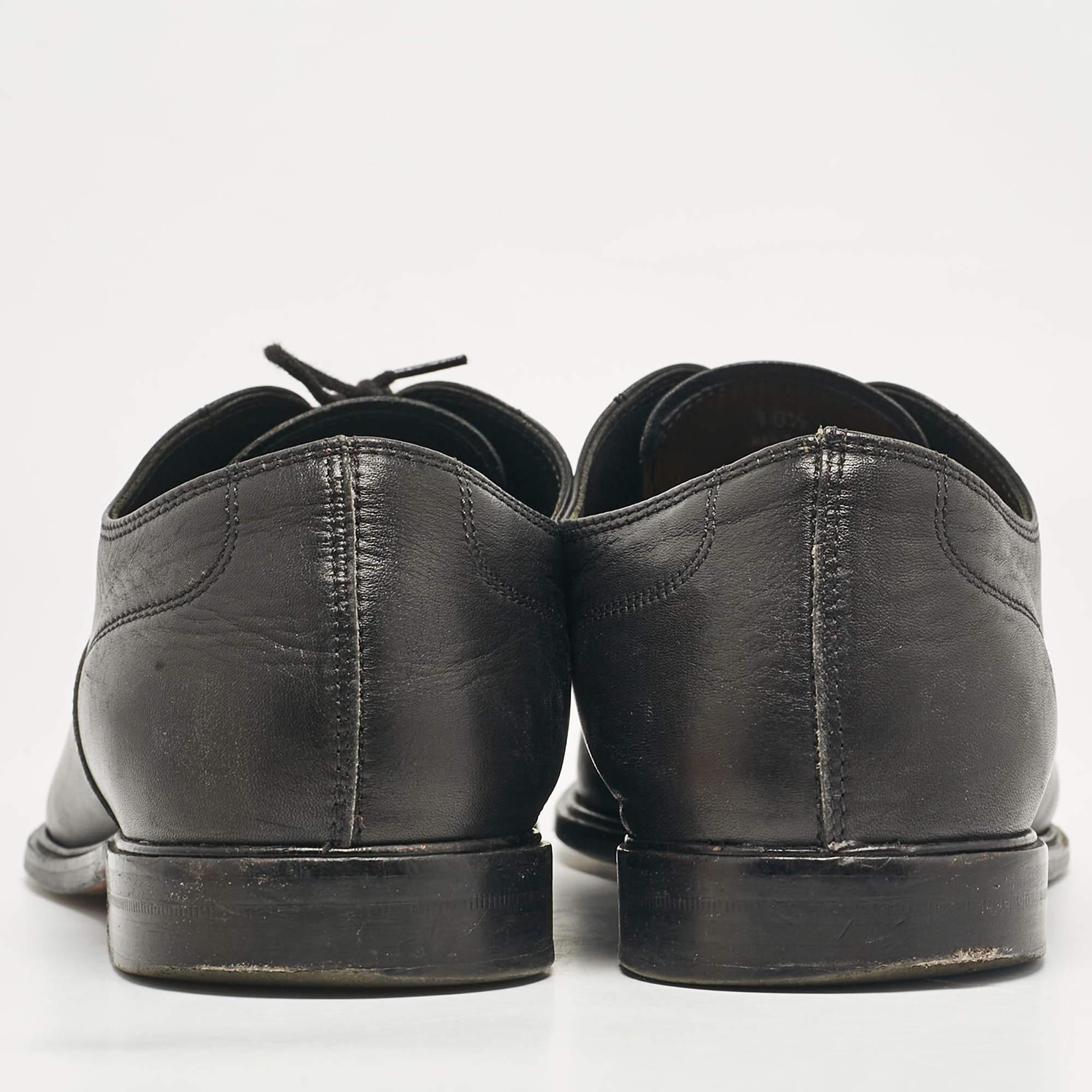 Tod's Black Leather Lace Up Oxfords Size 45 For Sale 1