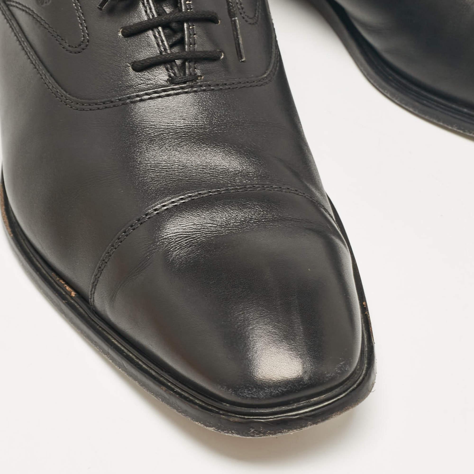 Tod's Black Leather Lace Up Oxfords Size 45 For Sale 3