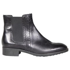 Botas Chelsea Tod's de piel negra con corte láser talla IT 38
