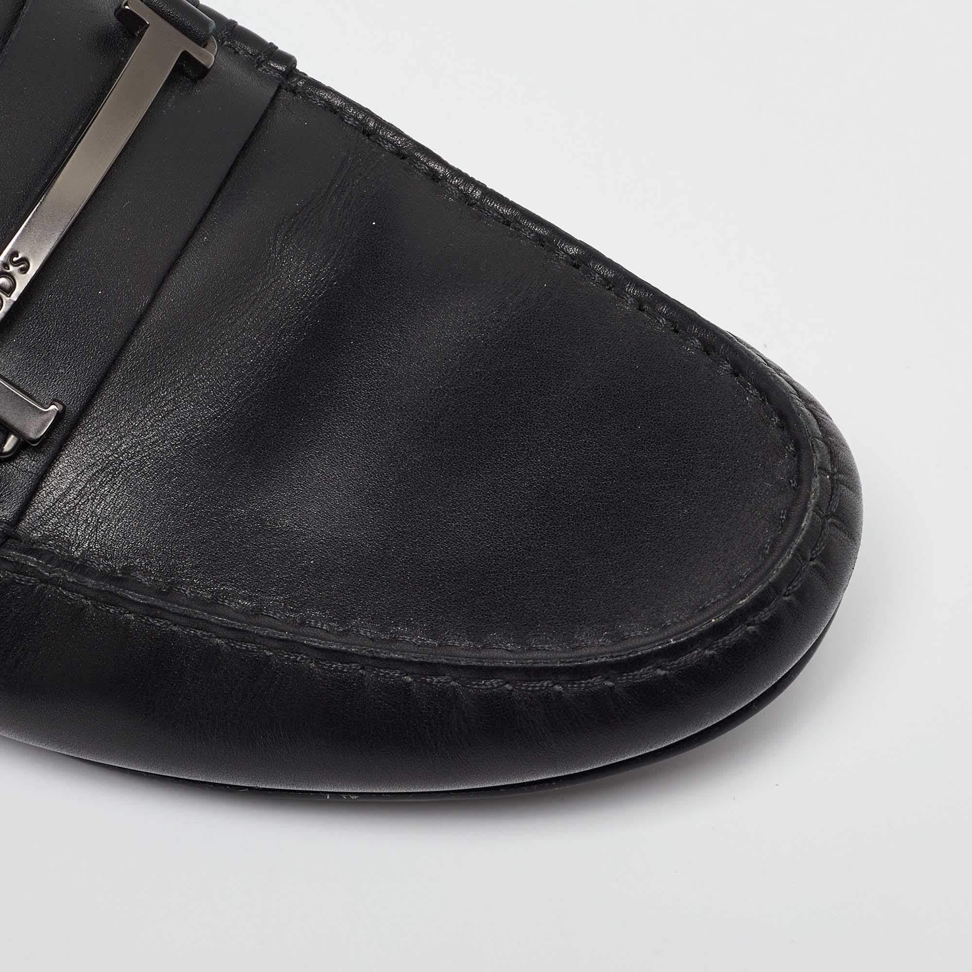 Tod's Black Leather Loafers Size 41.5 For Sale 3