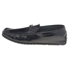 Tod's - Mocassins en cuir noir avec logo Taille 41