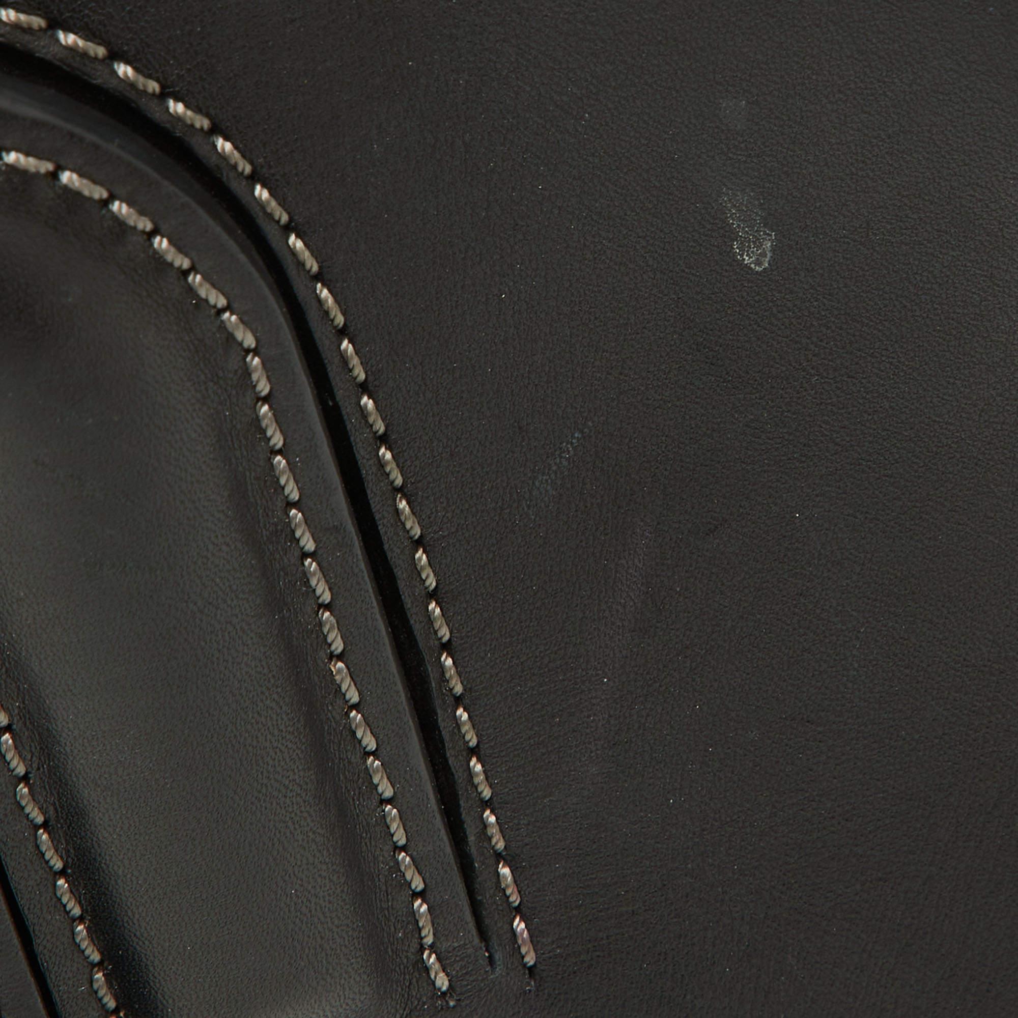 Tod's Black Leather Lucy Flap Clutch For Sale 3