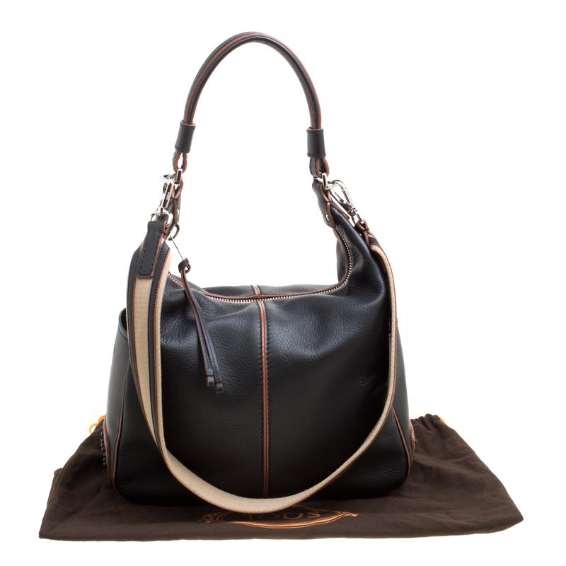 Tod's Black Leather Medium Miky Top Handle Shoulder Bag 4