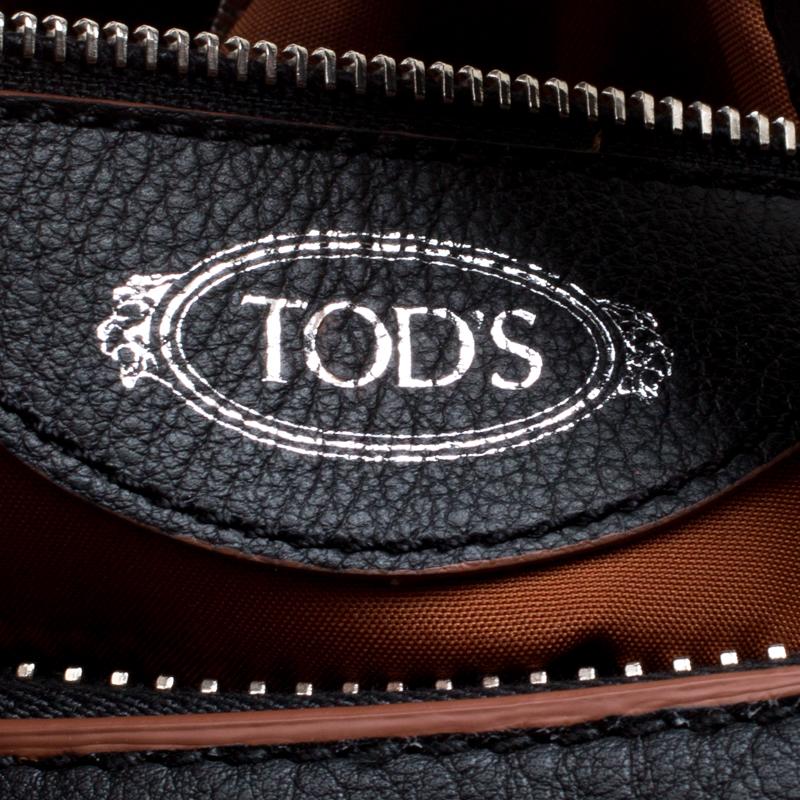 Tod's Black Leather Medium Miky Top Handle Shoulder Bag 2