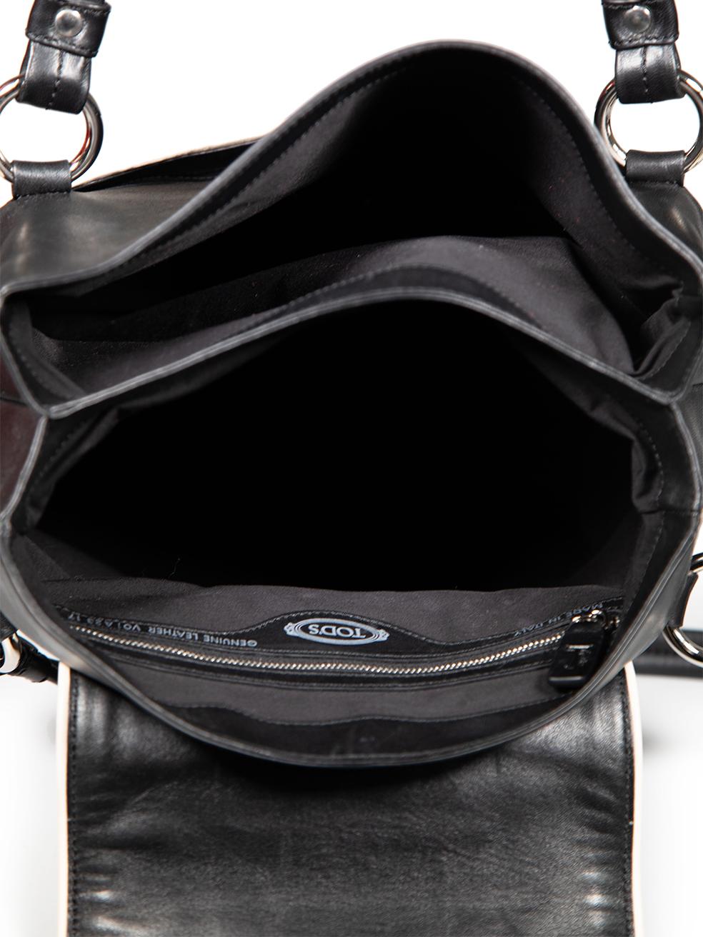 Tod's Black Leather Panelled Shoulder Bag For Sale 1