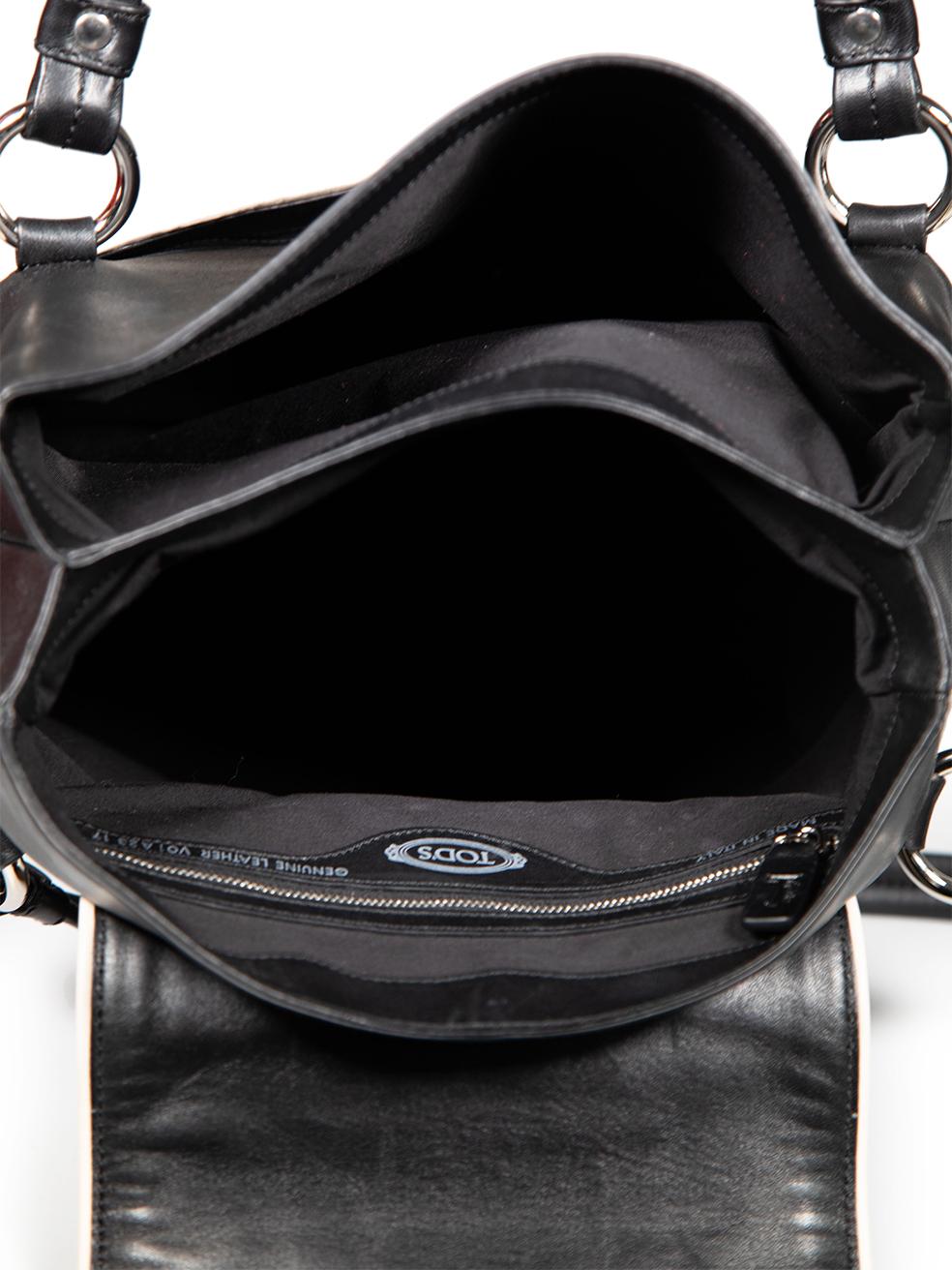 Tod's Black Leather Panelled Shoulder Bag 1